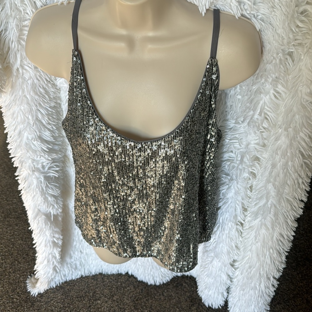 Brand New Express Silver Sparkle Tank
